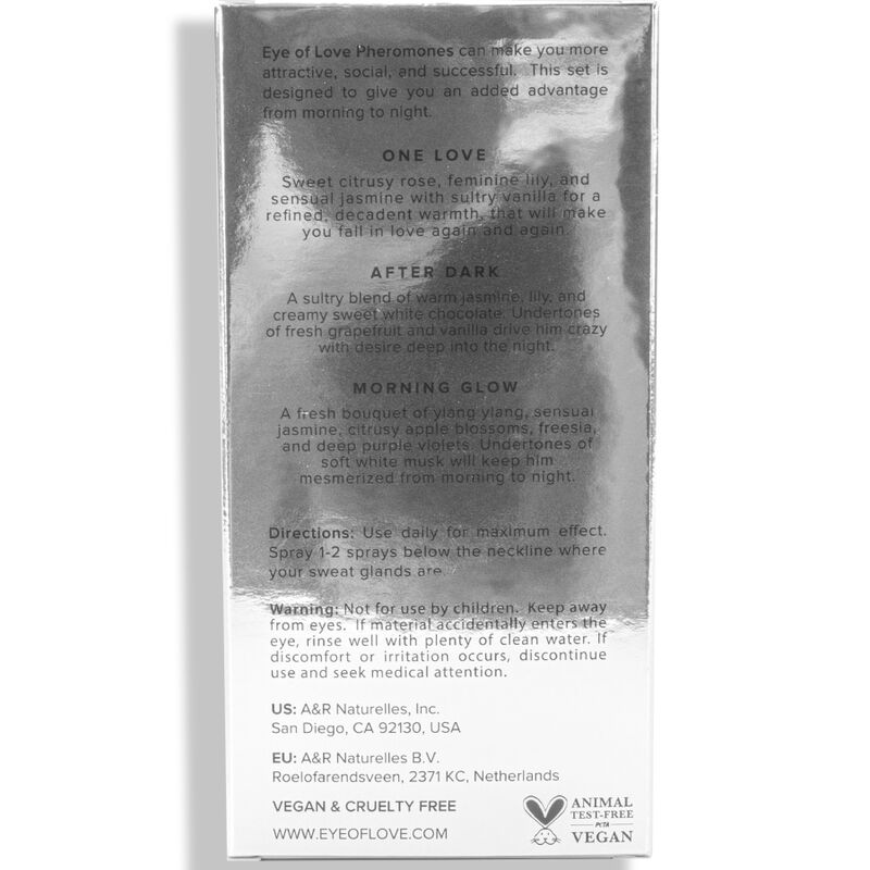 EOL Pheromoonparfüümikomplekt 10 ml – Morning Glow, One Love, After Dark