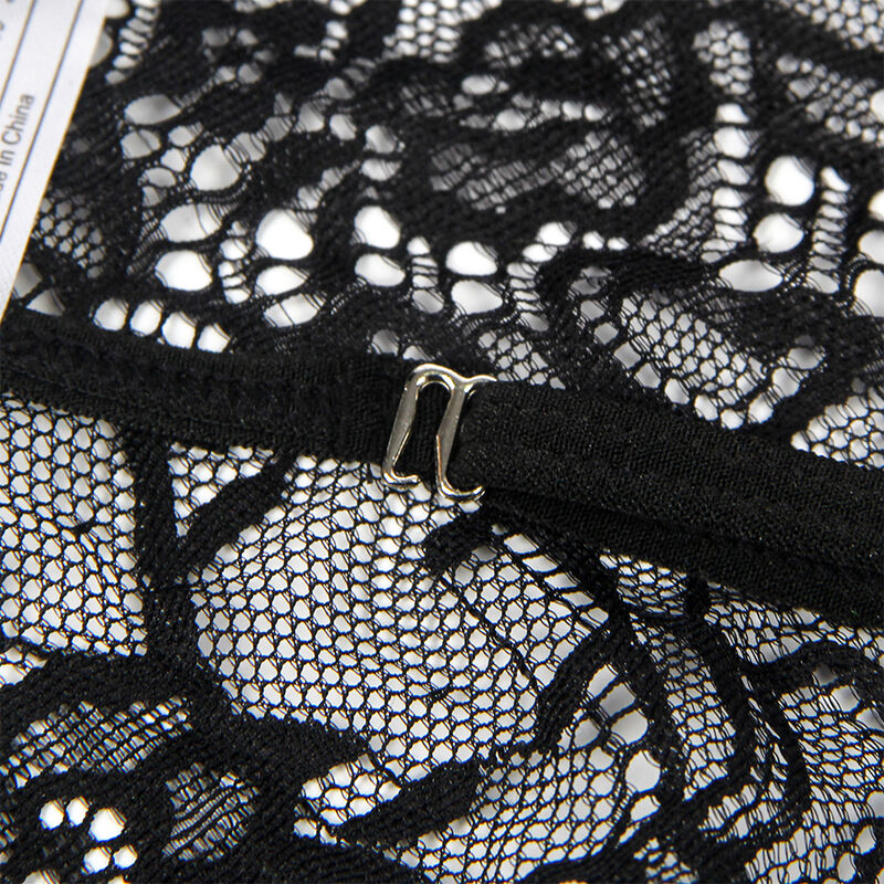 Must pitsiline politseinikukostüüm bodysuit S/M