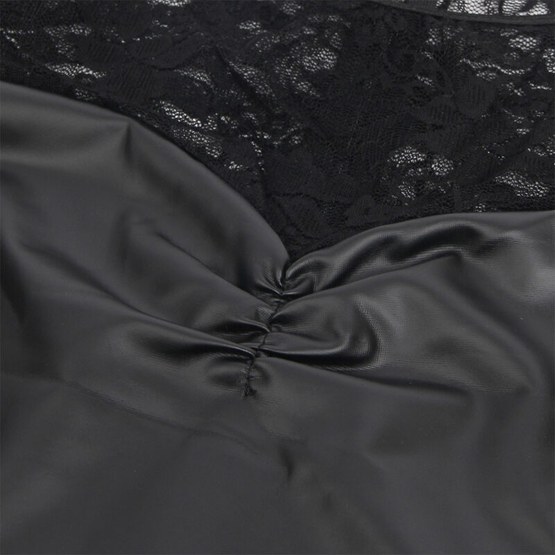 955595 Musta Pitsiga Pikkade Varrukatega Kleit S/M