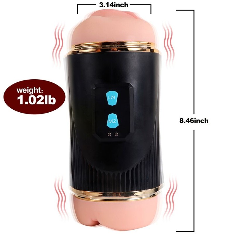 Kahekordse Vibratsiooniga Masturbaator Suu ja Vaginaga